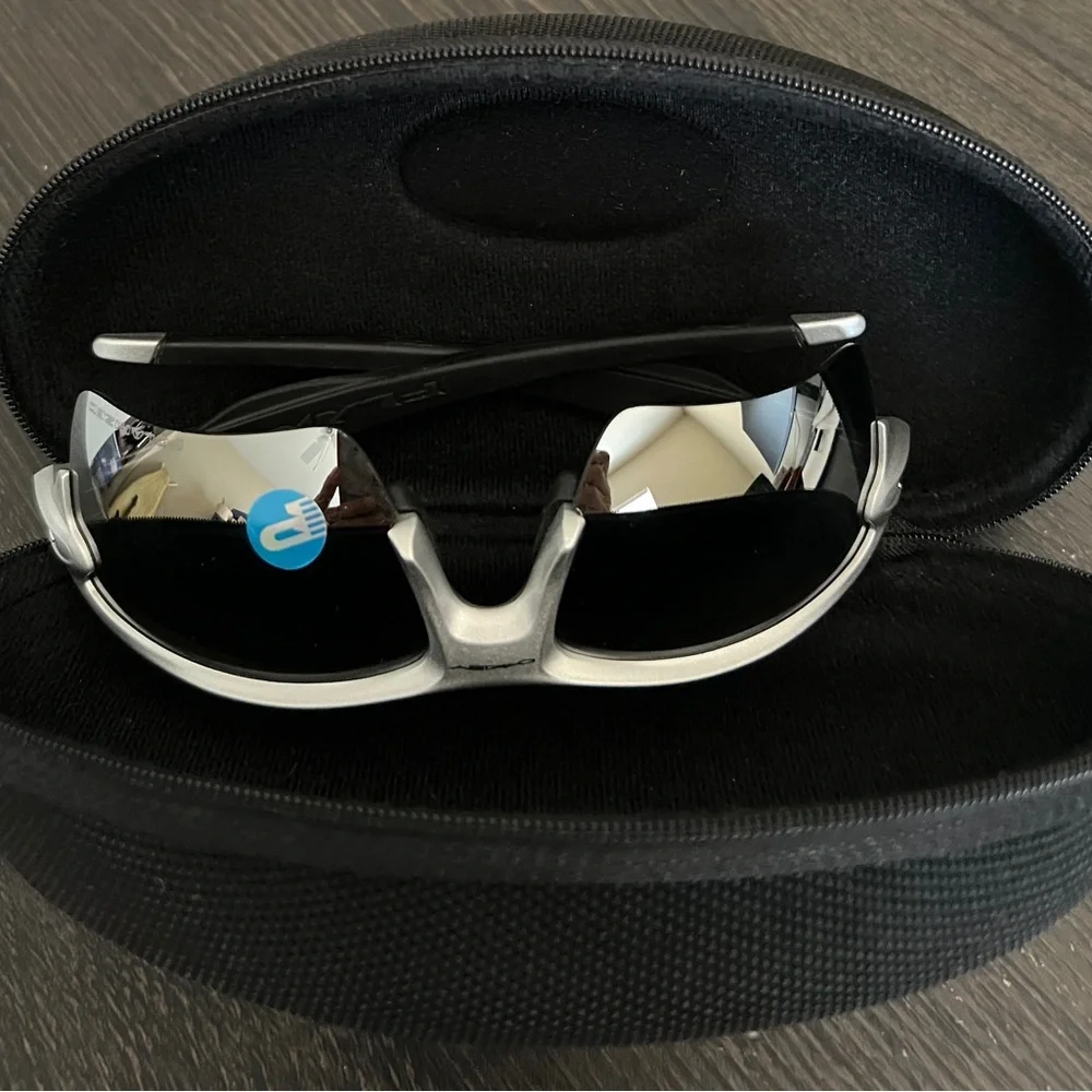 Oakley Silver and Black Sport Glasses